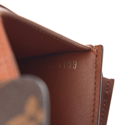 Louis Vuitton Monogram Flower Lock Compact Wallet Caramel 7 of 9