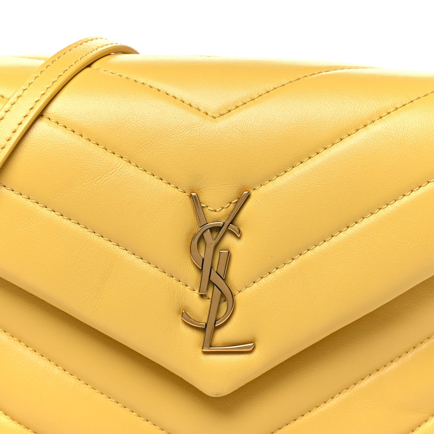 Saint Laurent Calfskin Y Quilted Monogram Toy Loulou Crossbody Bag Sunflower 8 of 11