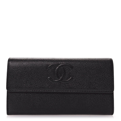 Chanel Caviar Timeless CC Large Gusset Flap Wallet Black 1 of 10