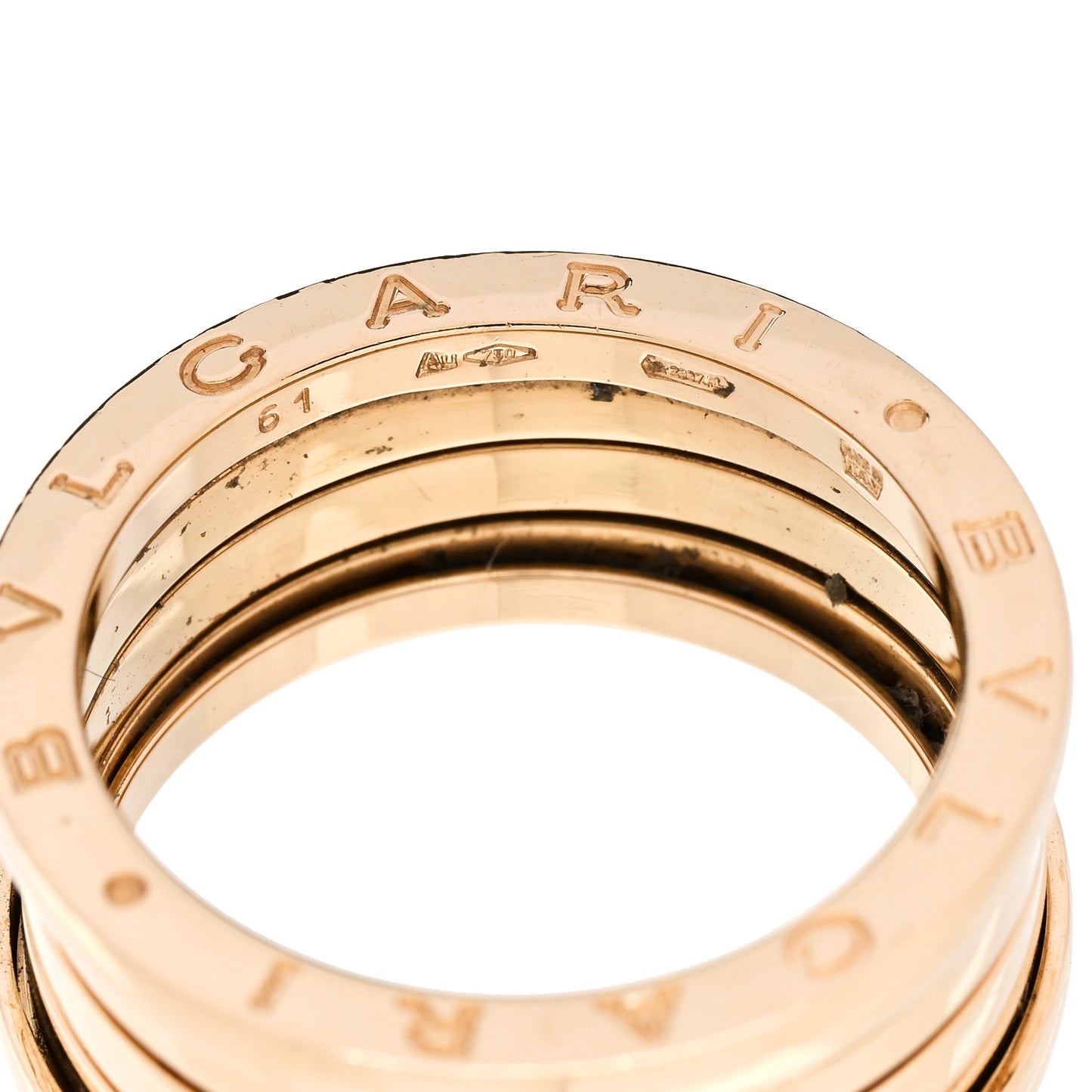 18K Yellow Gold B.Zero1 Two-Band Ring 61 9.5