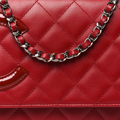Chanel Calfskin Quilted Cambon Wallet On Chain WOC Red 9 of 11
