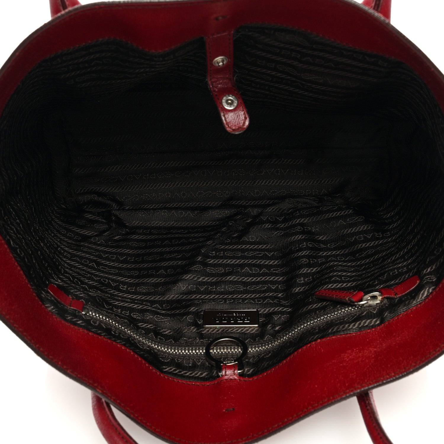 Prada Calfskin Shopper Tote Red 5 of 11