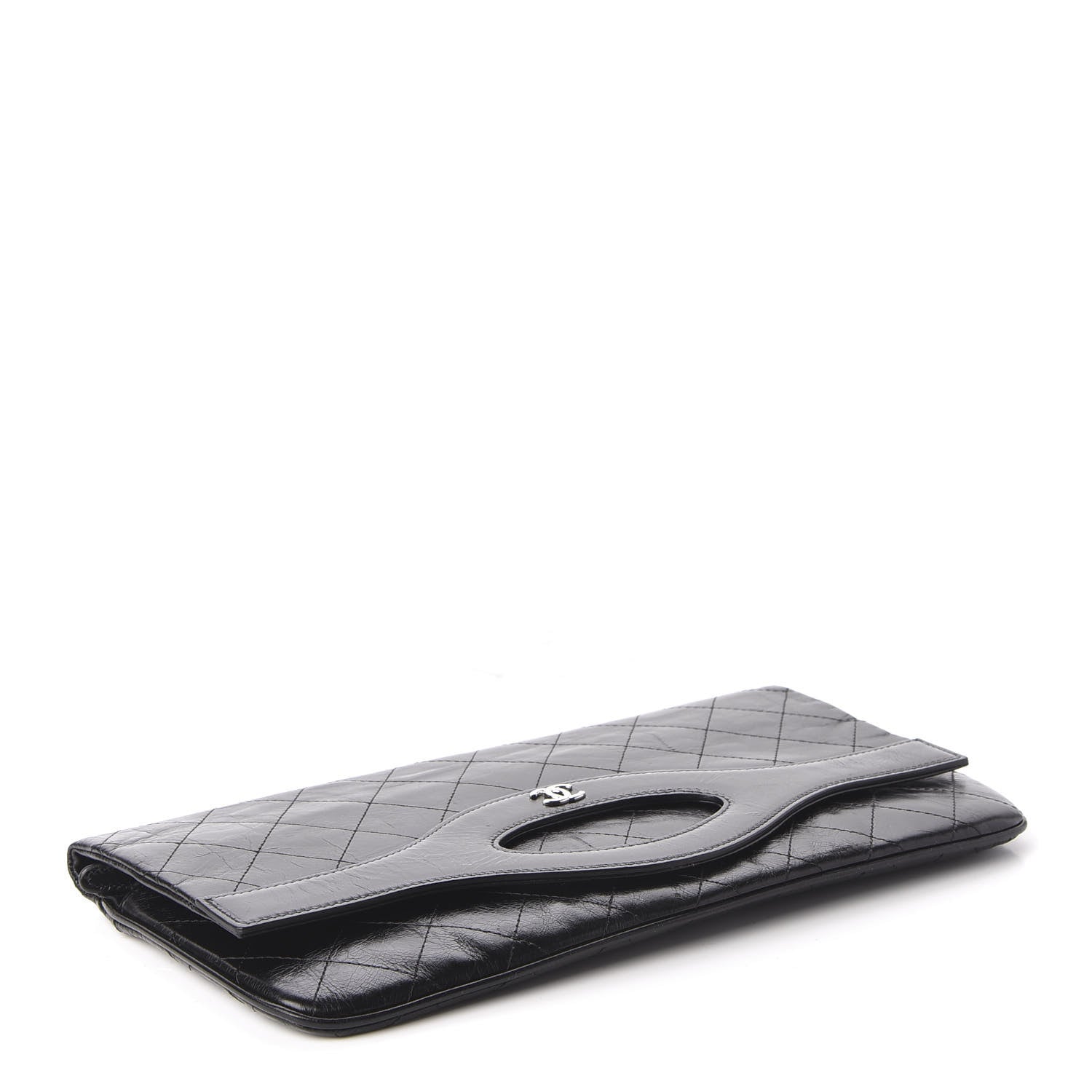 Chanel Shiny Crumpled Calfskin Small 31 Pouch Black 4 of 10