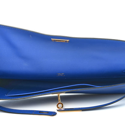 Hermes Swift Kelly Cut Clutch Pochette Bleu Electrique 5 of 11
