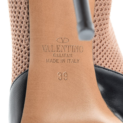 Valentino Garavani Nappa Knit Rockstud 105mm Sock Booties 39 Black 7 of 9