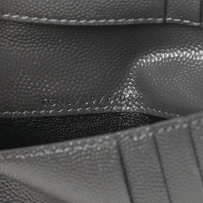 Saint Laurent Grain De Poudre Matelasse Chevron Monogram Zipped Two-Part Wallet Storm 7 of 8