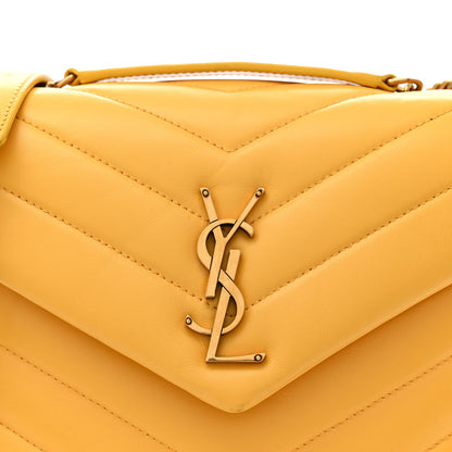 Saint Laurent Calfskin Y Quilted Monogram Small Loulou Chain Satchel Cheddar 8 of 13