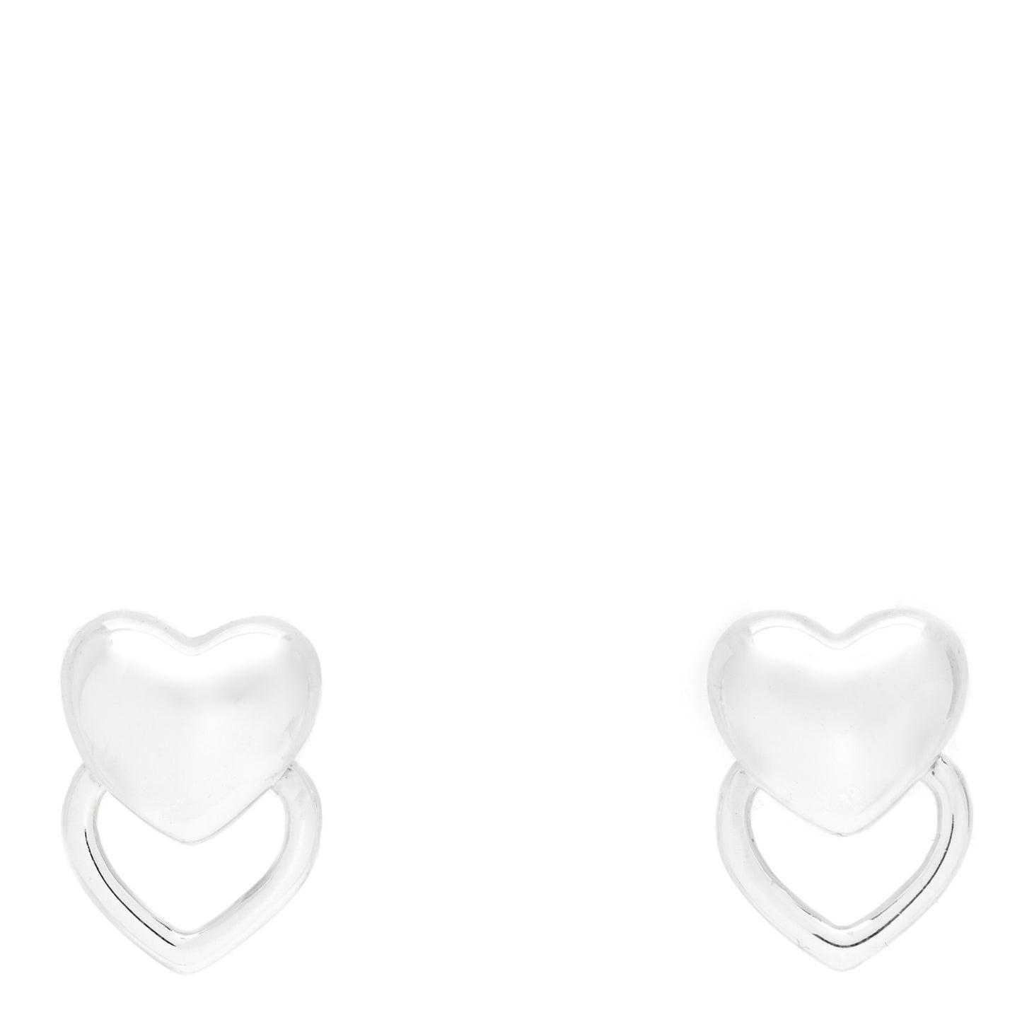Sterling Silver Double Heart Earrings
