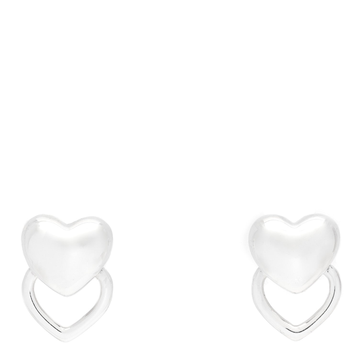 Tiffany Sterling Silver Double Heart Earrings 1 of 4