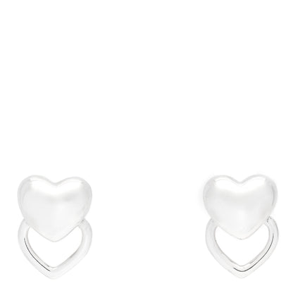 Tiffany Sterling Silver Double Heart Earrings 1 of 4