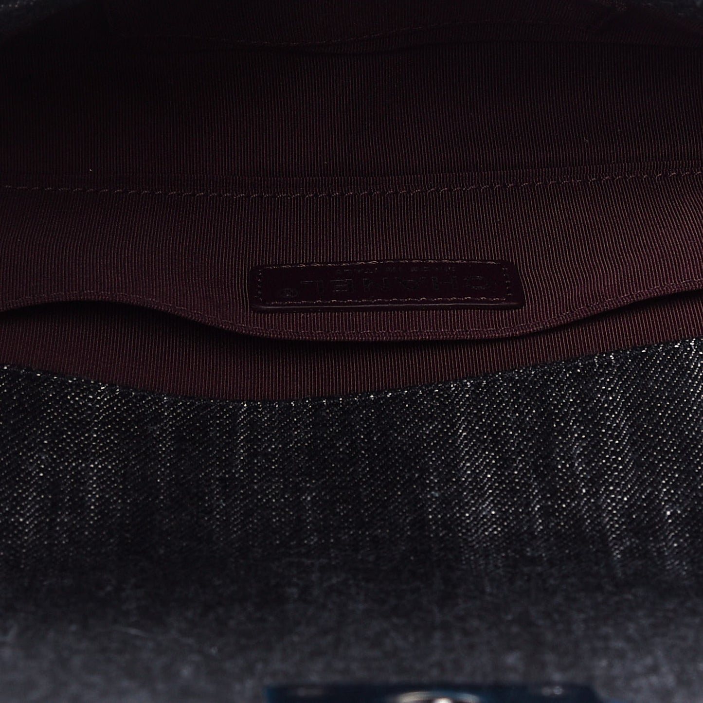 Denim Quilted Boy Clutch With Removable Chain Black