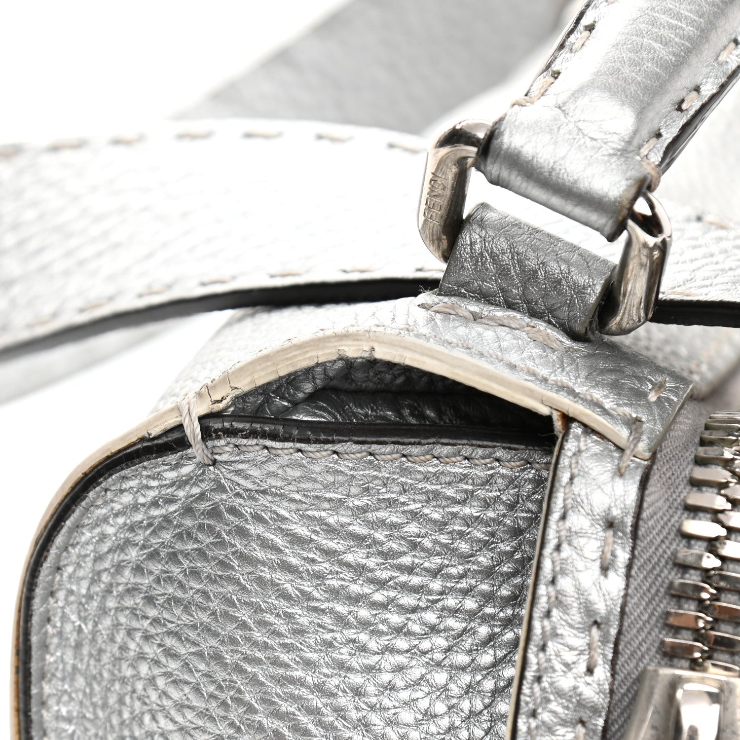 Fendi Cuoio Romano Lux Selleria Lei Boston Tote Argento 15 of 18