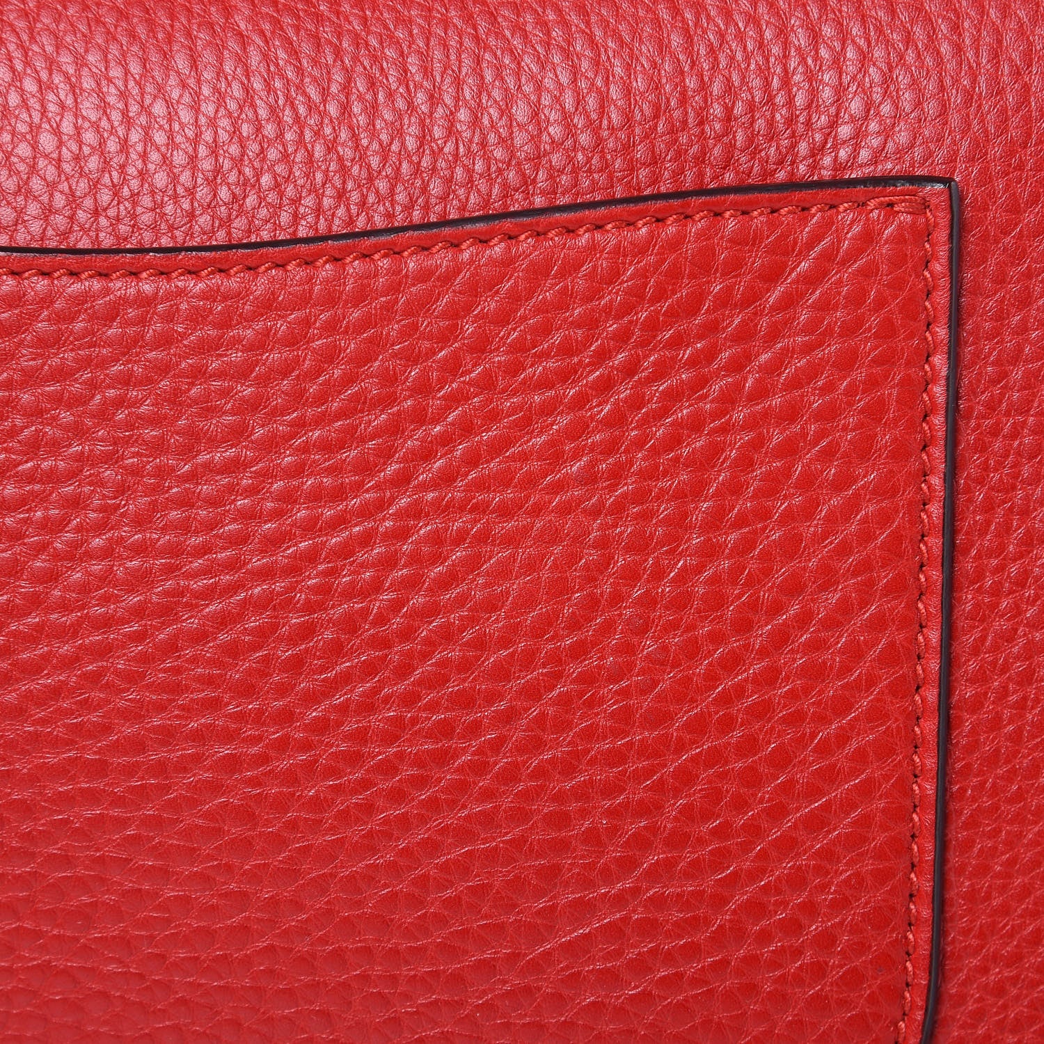 Gucci Pebbled Calfskin Bamboo Daily Flap Shoulder Bag Red 10 of 10