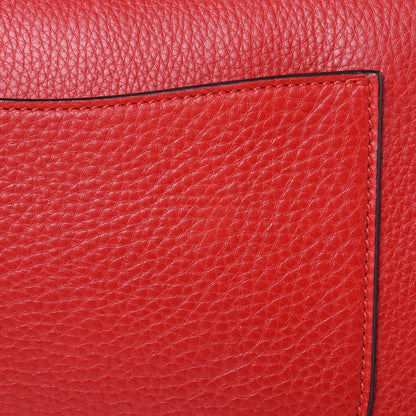 Gucci Pebbled Calfskin Bamboo Daily Flap Shoulder Bag Red 10 of 10