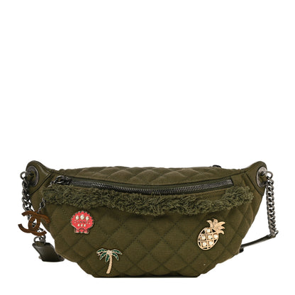 Chanel Canvas Lambskin Quilted Coco Cuba Charms Waist Bag Khaki 1 of 11