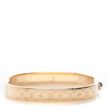 Louis Vuitton Brass Monogram Nanogram Cuff M Gold 1 of 5