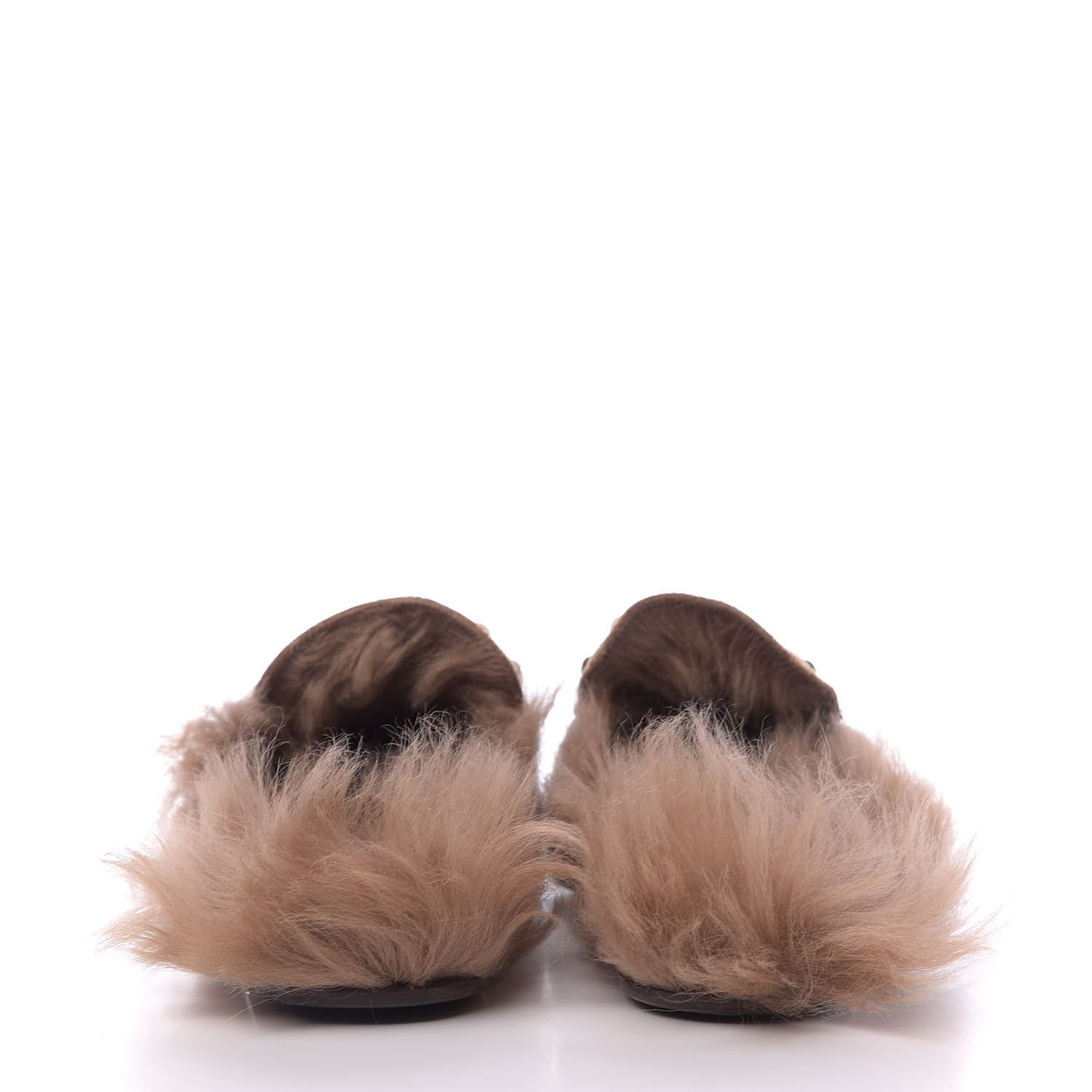 Gucci GG Monogram Fur Mens Princetown Slippers 9.5 Beige Ruggine Rust 7 of 10