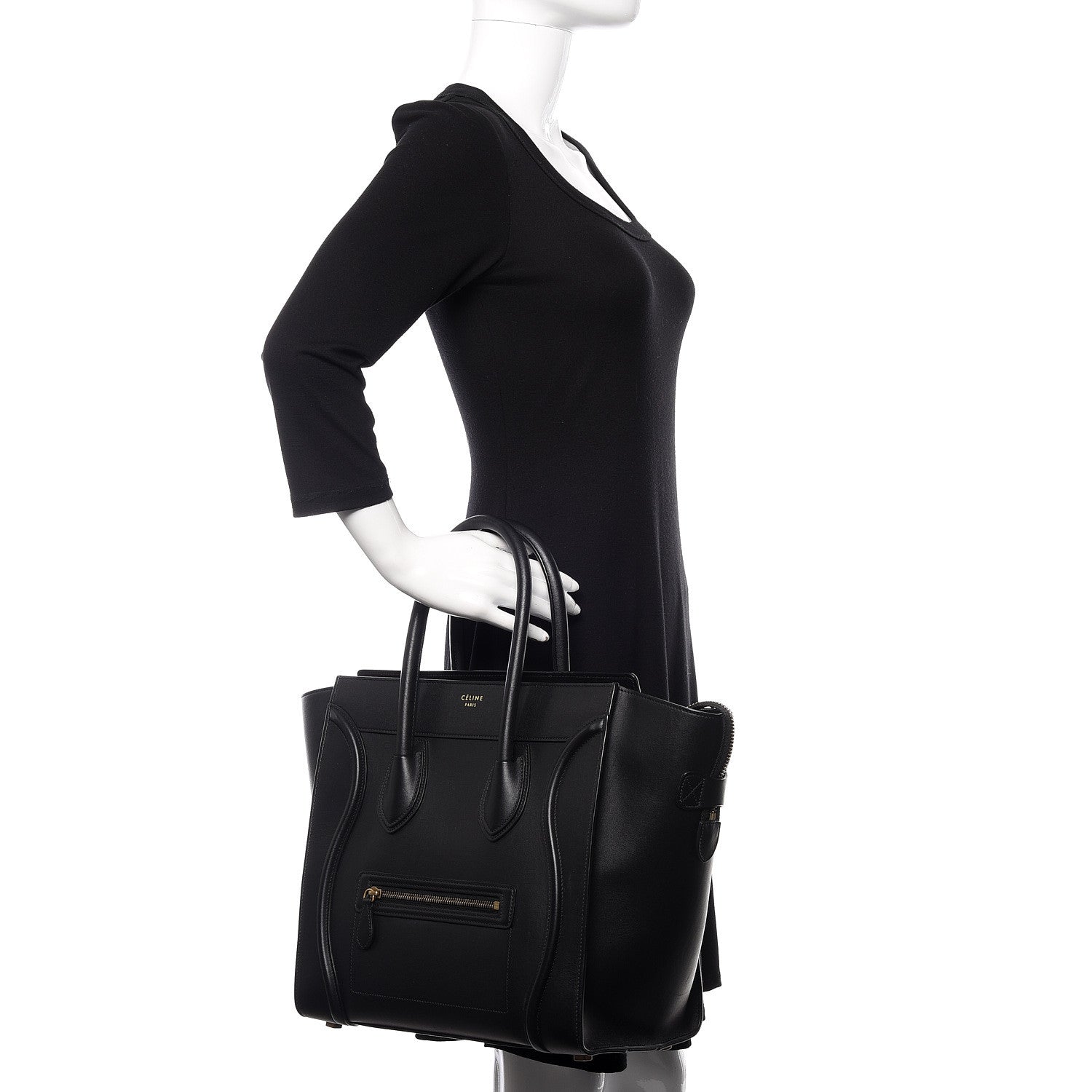 Celine Smooth Calfskin Mini Luggage Black 2 of 9