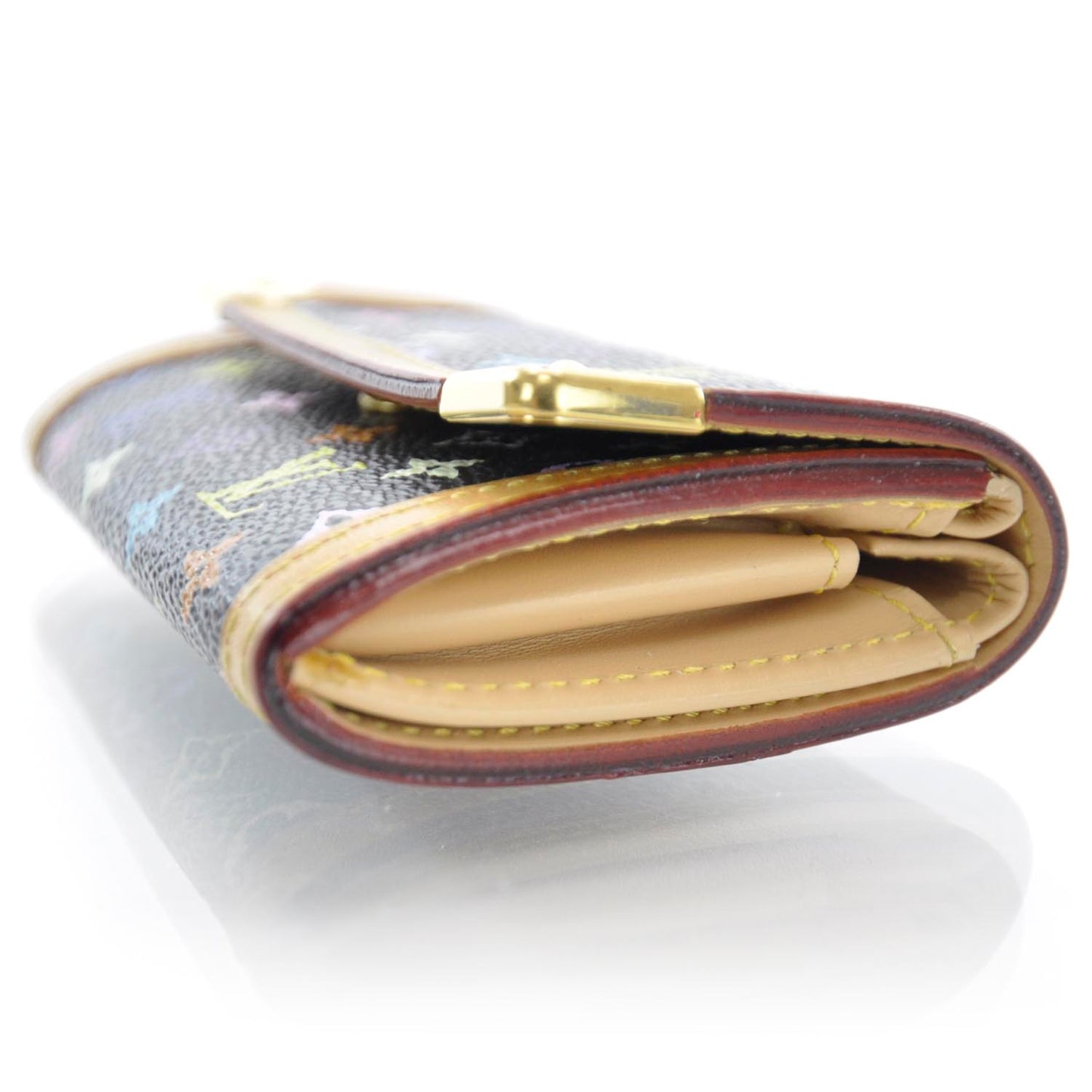 Monogram Multicolor Porte-Monnaie Plat Coin Purse Black