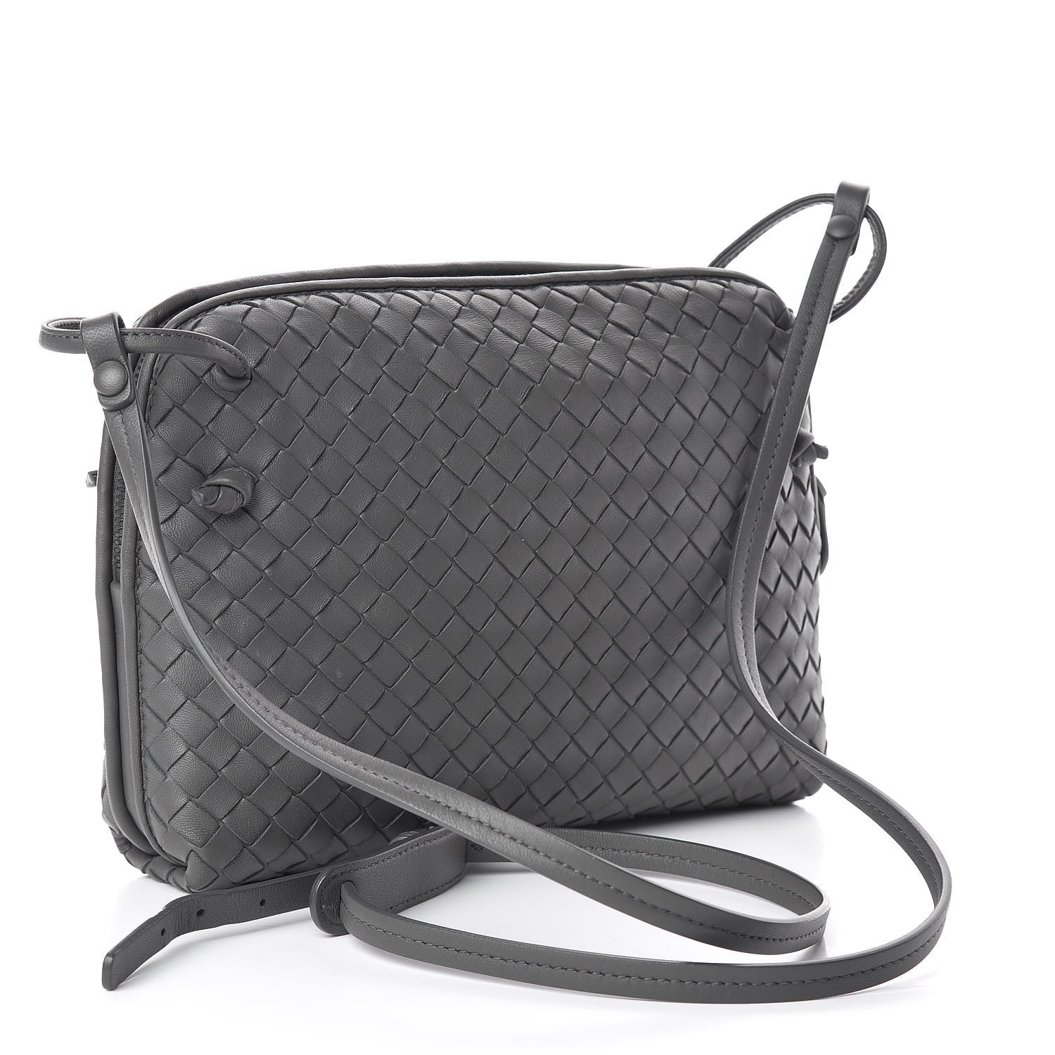 Bottega Veneta Nappa Intrecciato Nodini Crossbody Messenger Light Grey 3 of 11