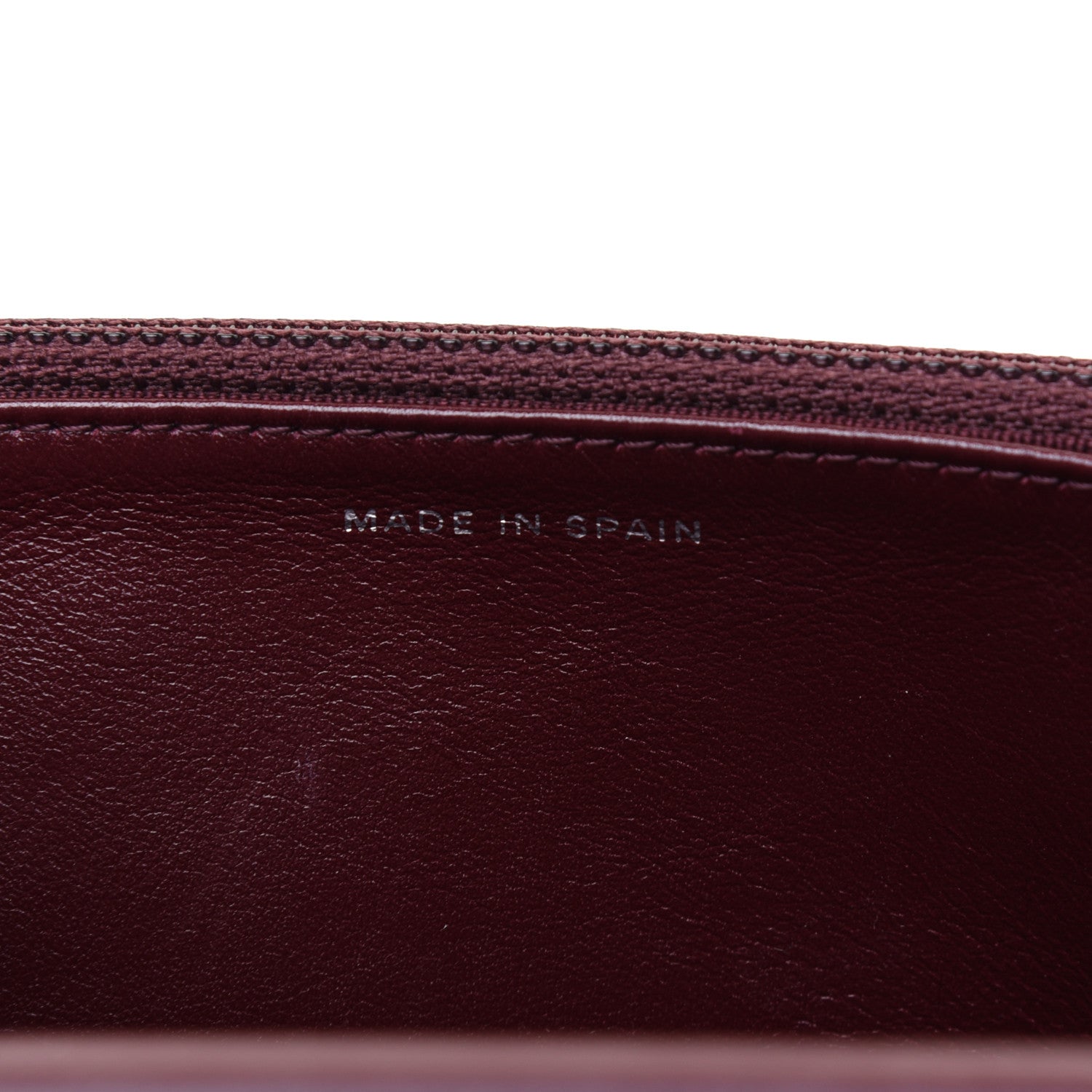 Chanel Striated Patent Quilted Wallet on Chain WOC Bordeaux 9 of 15