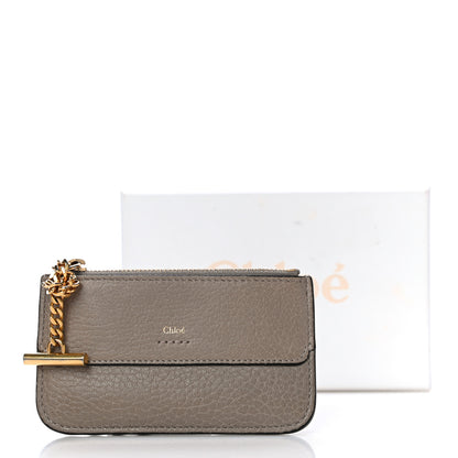 Chloe Grained Calfskin Drew Card Holder Motty Grey 10 of 10