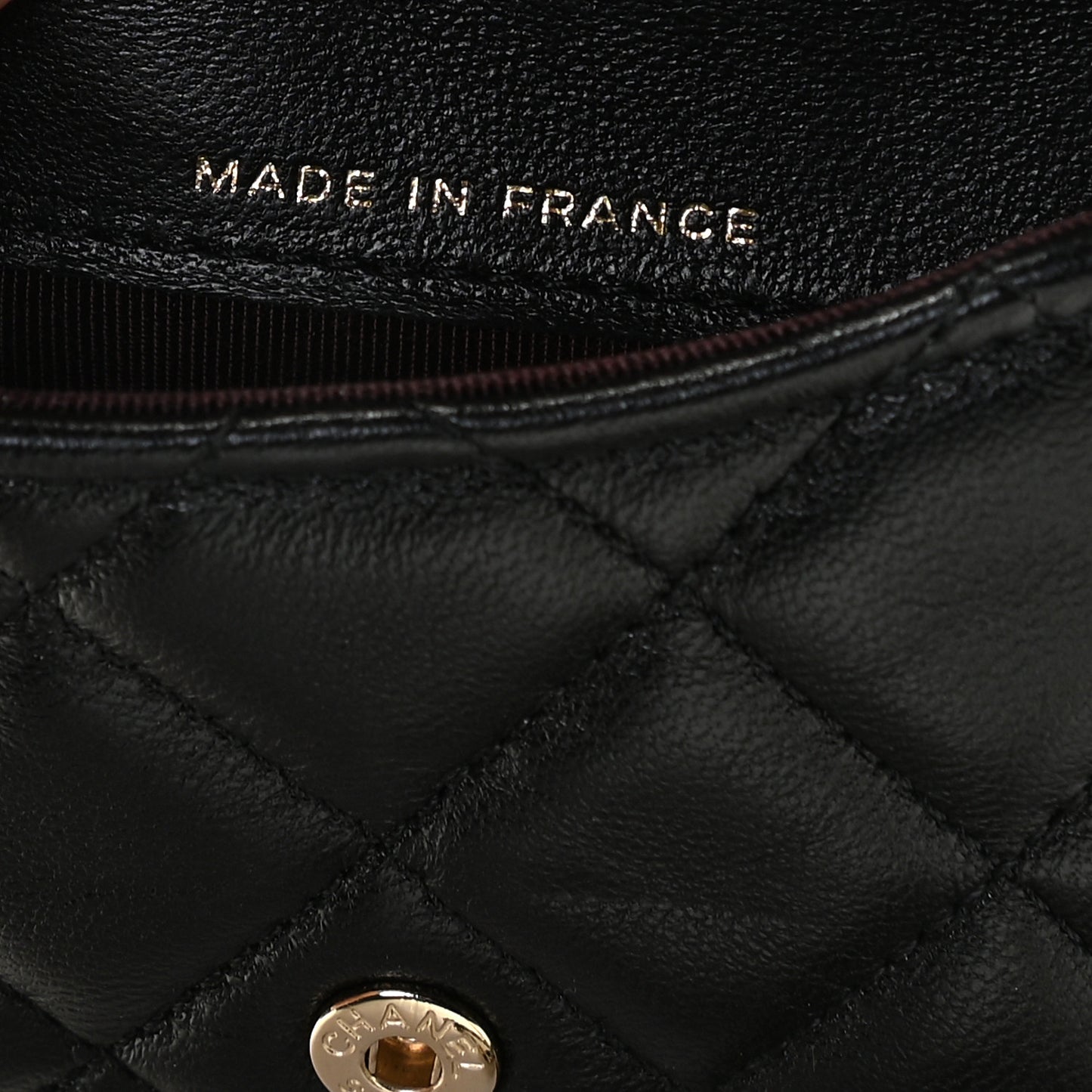 Lambskin Quilted Chain Belt Bag Black