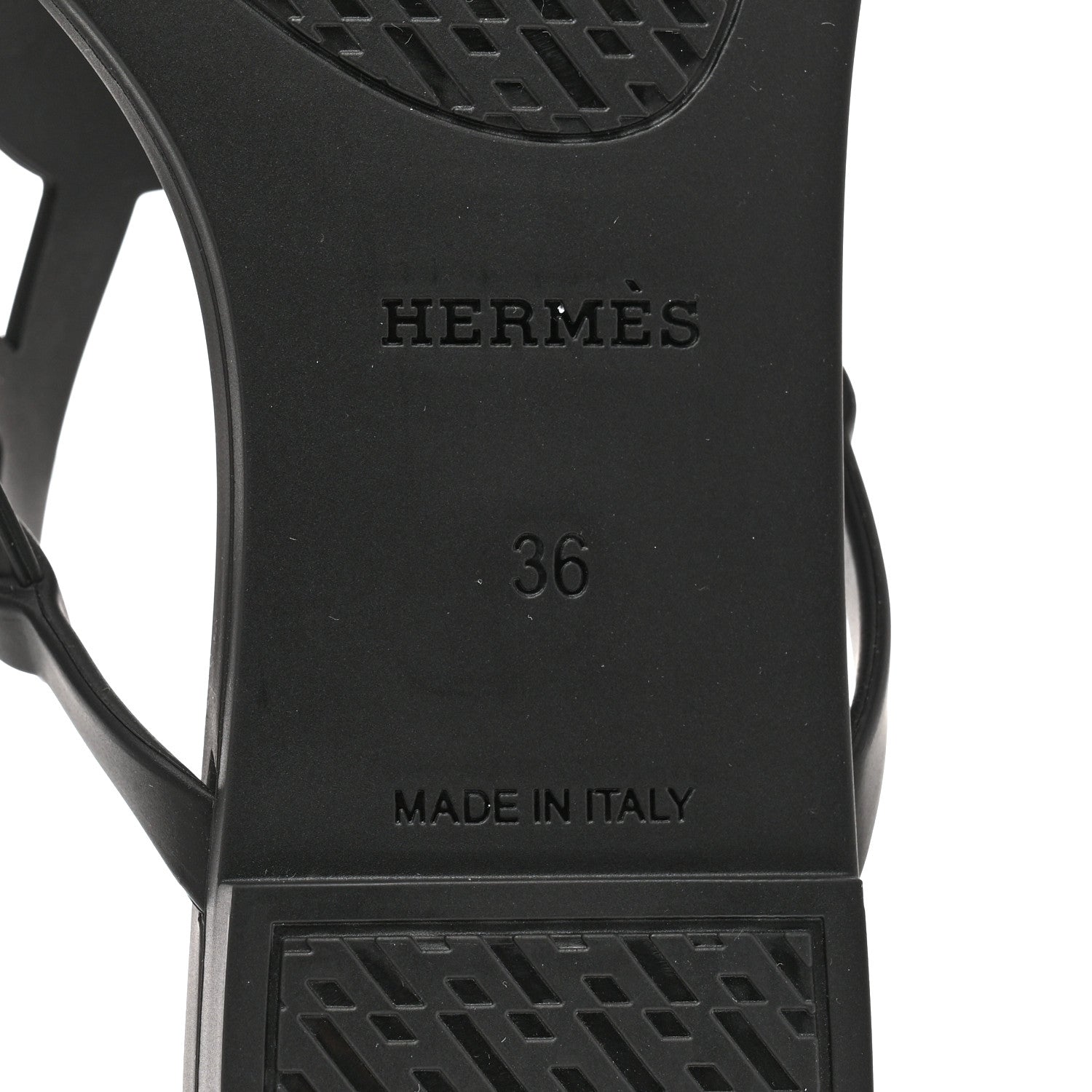 Hermes Rubber Womens Egerie Sandals 36 Black 8 of 11