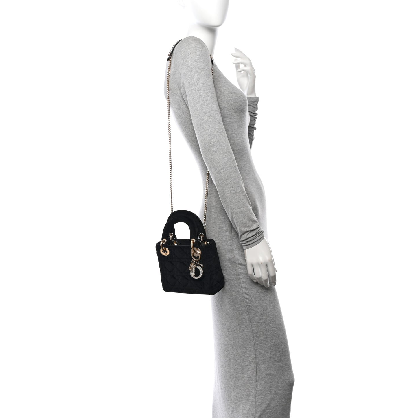 Velvet Mini Lady Dior Black