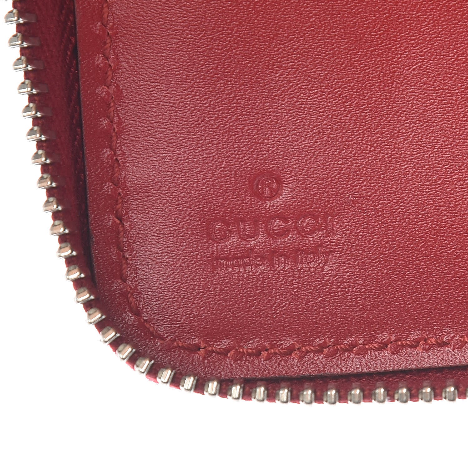 Gucci Guccissima Signature Zip Around Organizer Wallet Hibiscus Red 6 of 8
