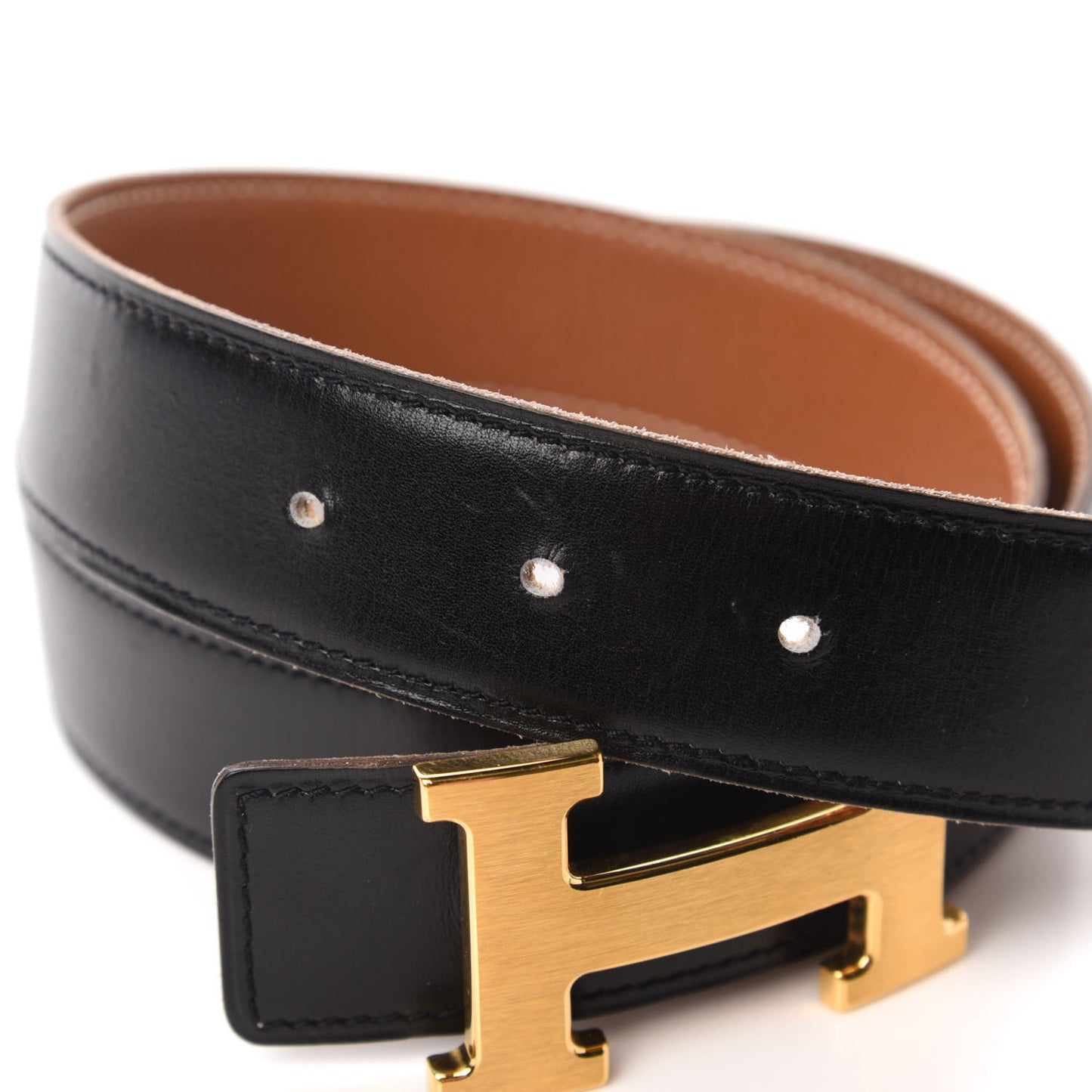 Box Togo H Belt 80 Black Gold