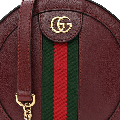 Gucci Soft Textured Calfskin Web Mini Ophidia Round Shoulder Bag Vintage Bordeaux 8 of 10