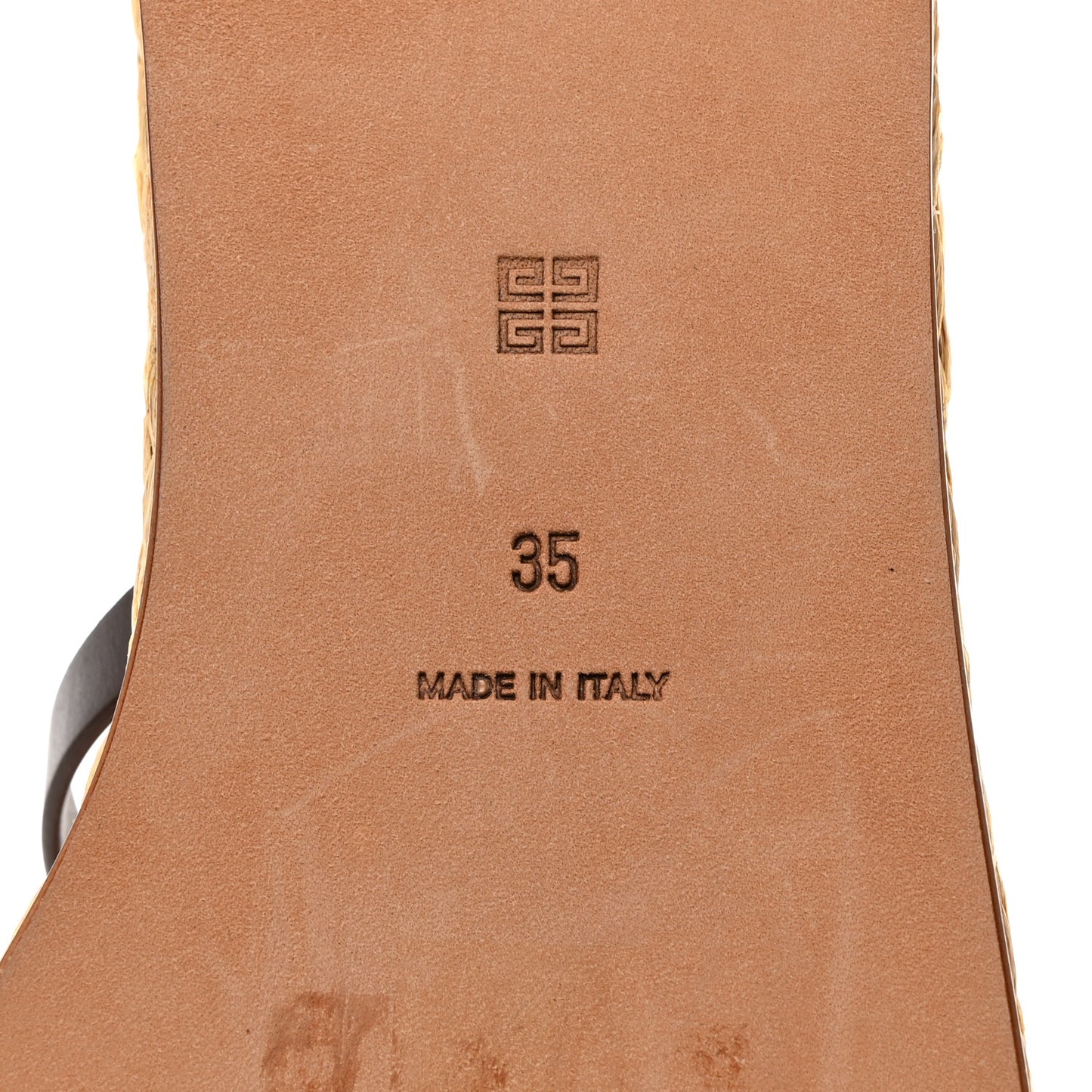 Calfskin Raffia 4G Liquid Espadrille Sandals 35 Ebony Natural