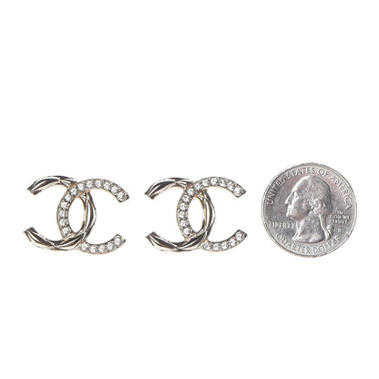 Chanel Crystal Large CC Earrings Gold 2 of 6