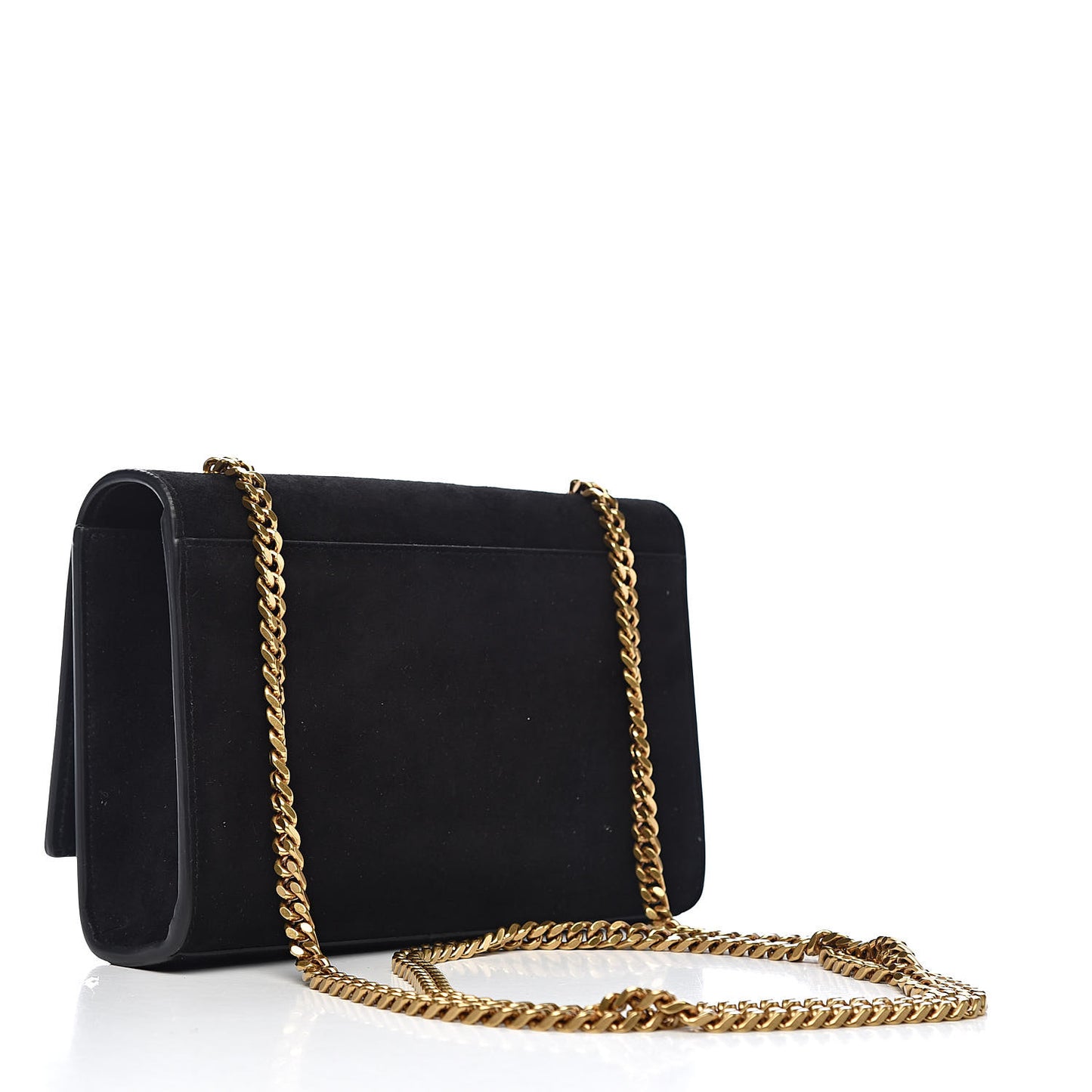 Suede Embroidered Patches Small Monogram Kate Satchel Black