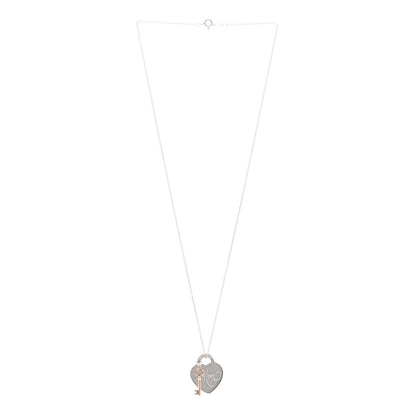Tiffany Sterling Silver Rubedo Mom Heart Tag Key Pendant Necklace 3 of 4