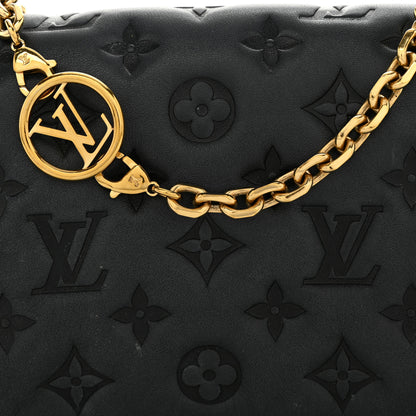Louis Vuitton Lambskin Embossed Monogram Pochette Coussin Black 7 of 12
