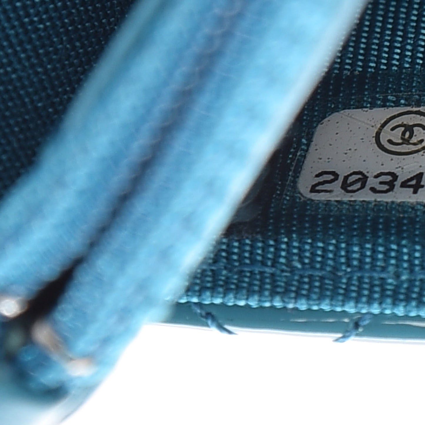 Patent Quilted Wallet On Chain WOC Turquoise Blue