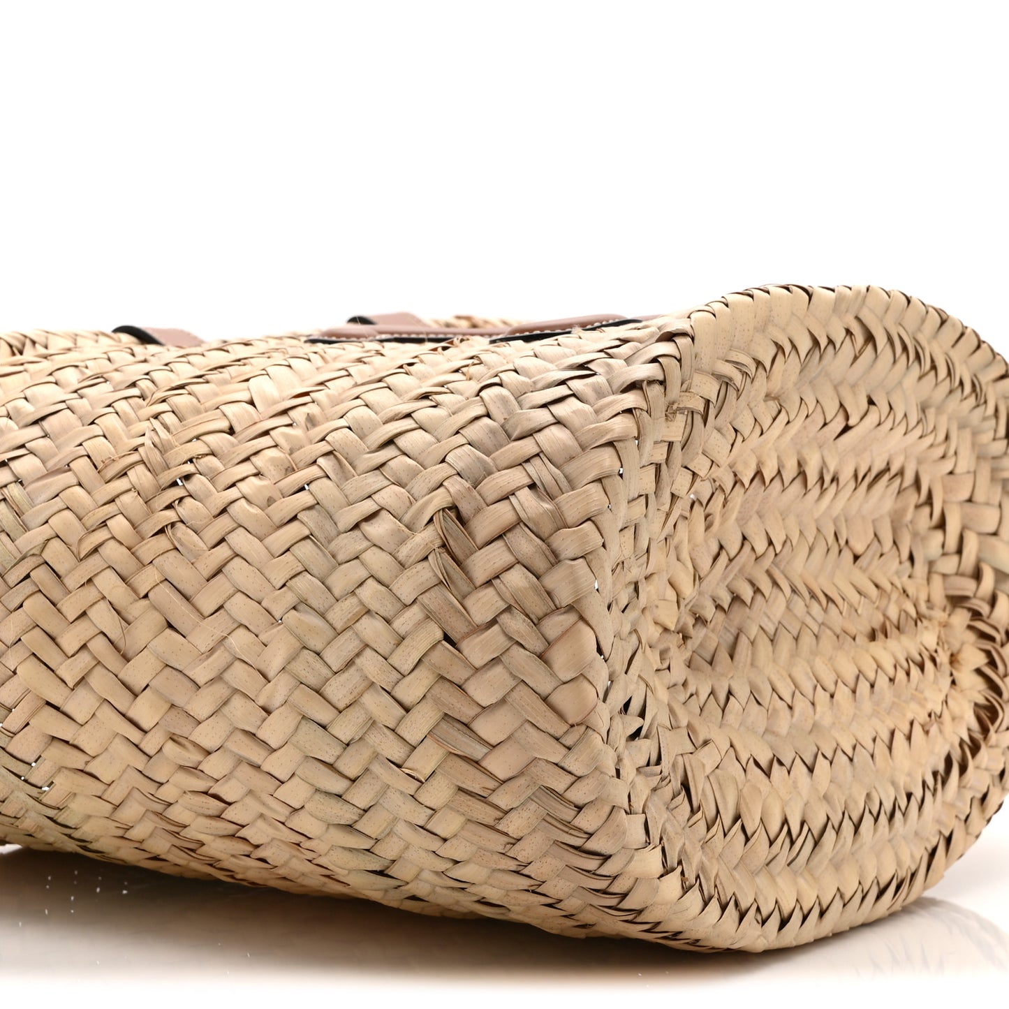 Raffia Calfskin Triomphe Teen Panier Tan