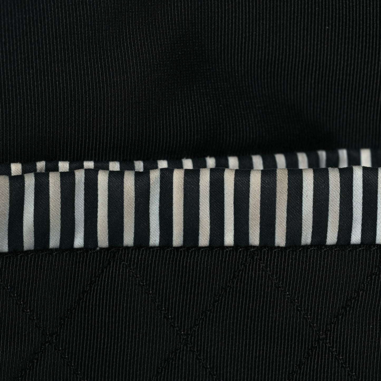 Striped Canvas Logo Tote Black