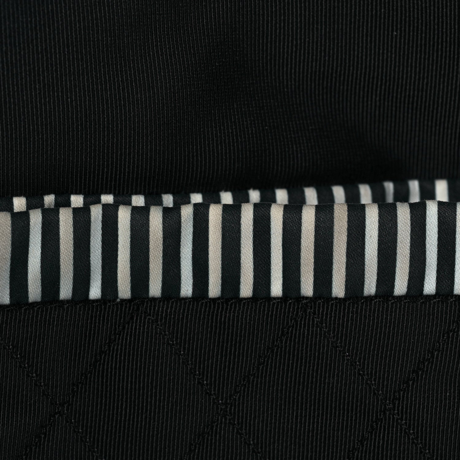 Chanel Striped Canvas Logo Tote Black 10 of 10
