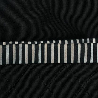 Chanel Striped Canvas Logo Tote Black 10 of 10