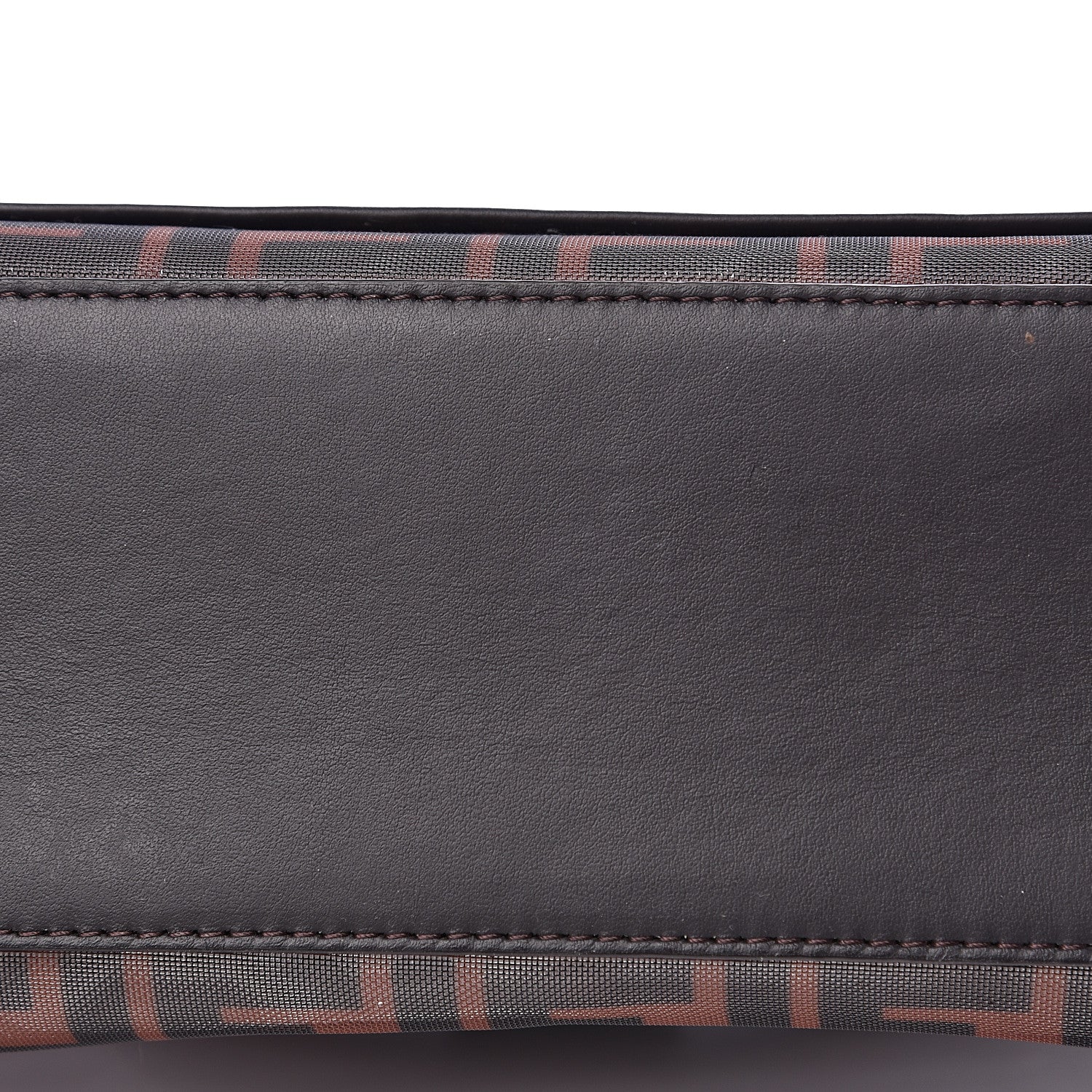 Fendi Mesh Vitello Century Cuoio FF 1974 Small Runaway Shopper Tote Marrone Black Ebano 8 of 12