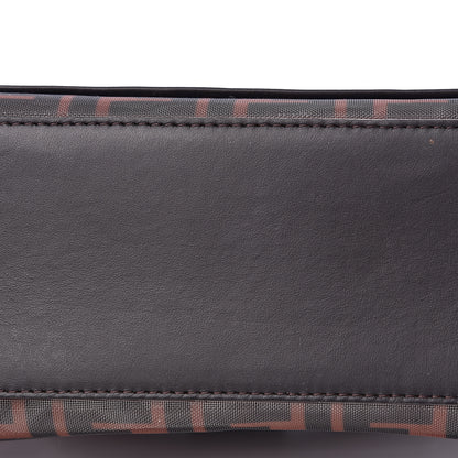 Fendi Mesh Vitello Century Cuoio FF 1974 Small Runaway Shopper Tote Marrone Black Ebano 8 of 12