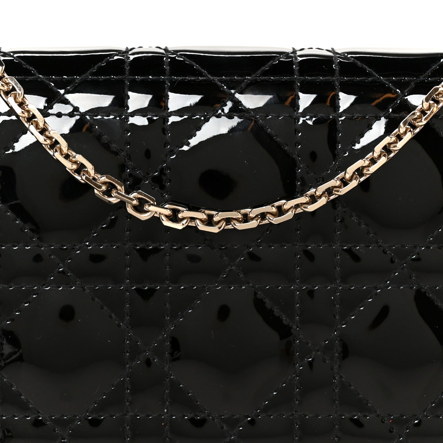 Patent Cannage Lady Dior Convertible Clutch Black