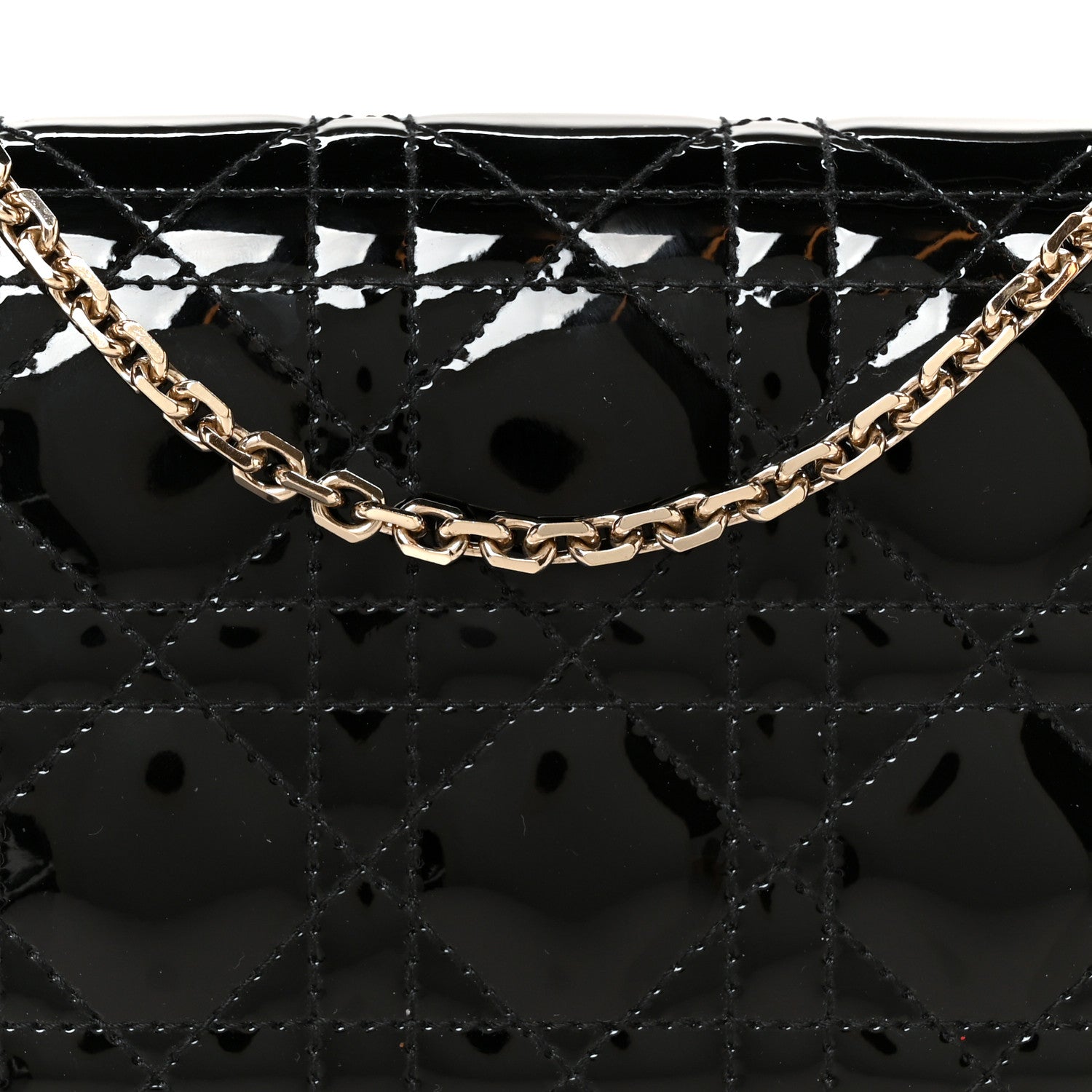 Christian Dior Patent Cannage Lady Dior Convertible Clutch Black 12 of 14