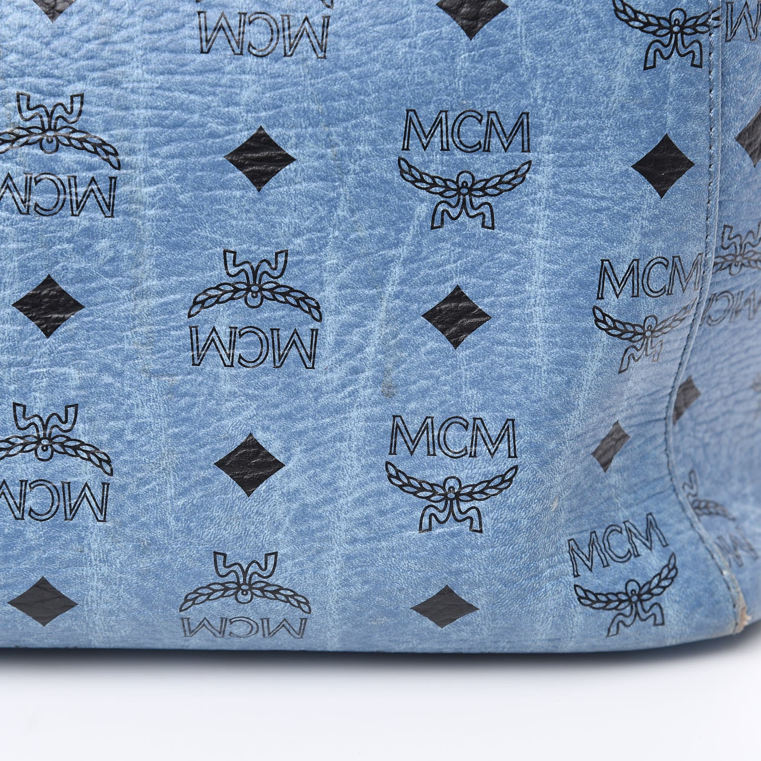MCM Visetos Medium Project Reversible Shopper Tote Munich Blue 16 of 21