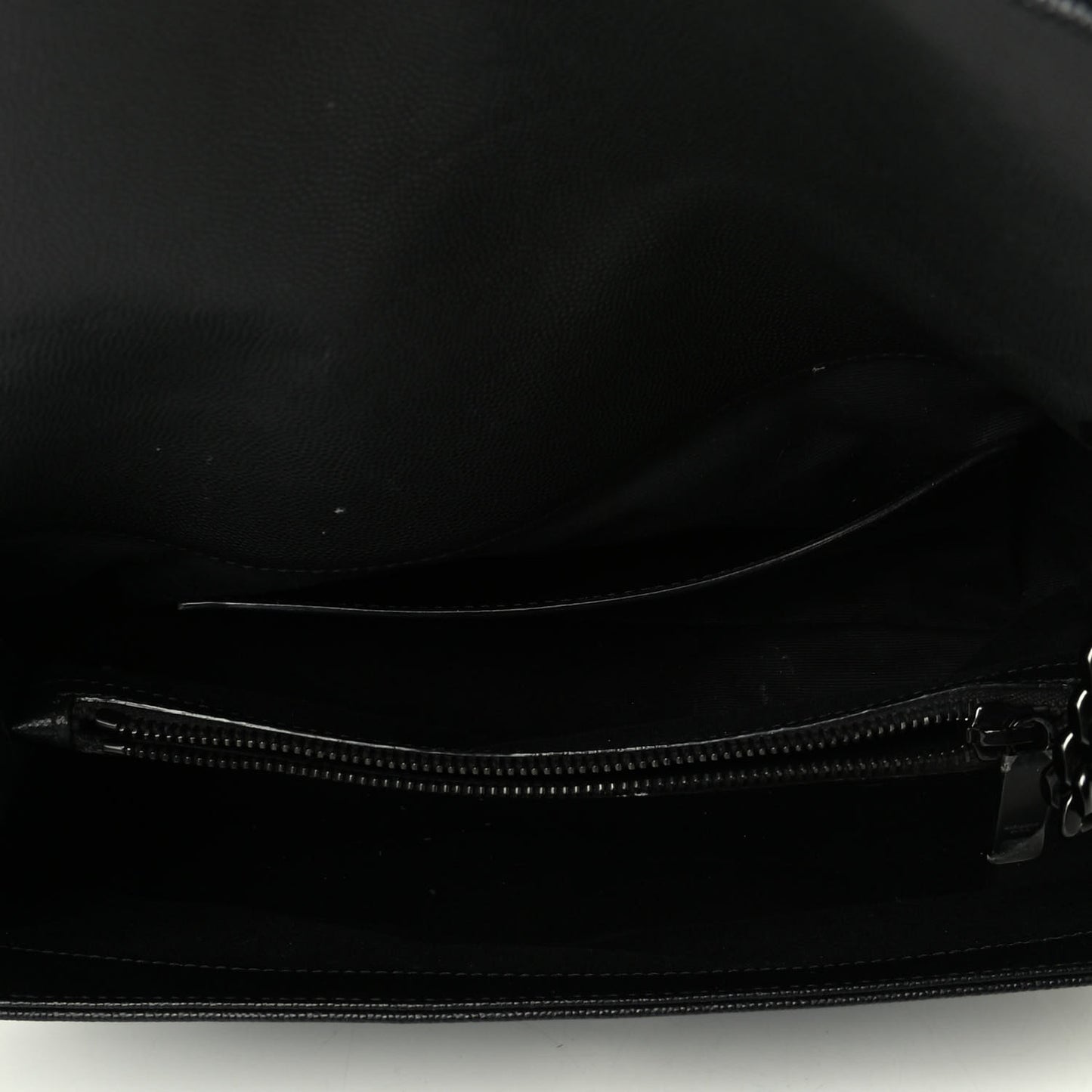 Grain De Poudre Medium West Hollywood Monogram Fold-Over Black