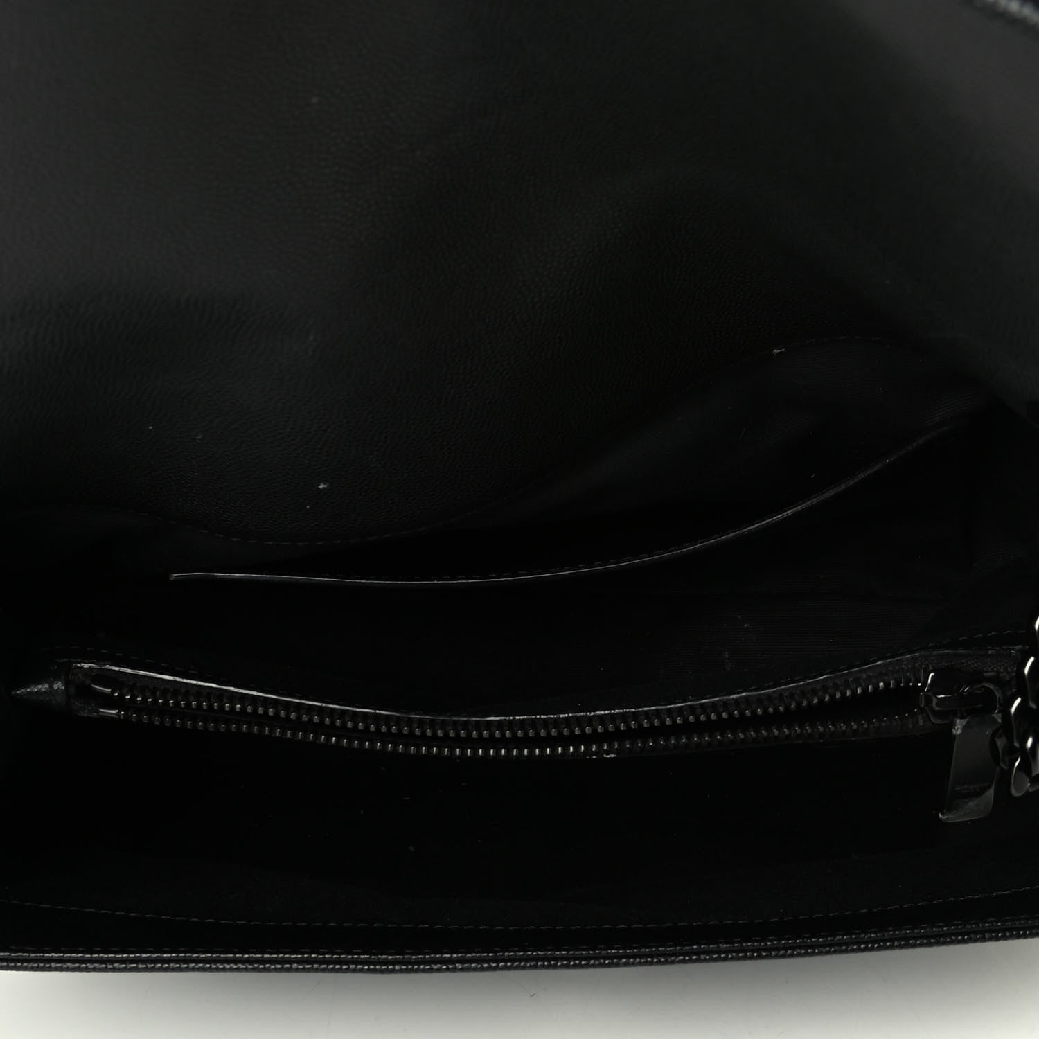 Saint Laurent Grain De Poudre Medium West Hollywood Monogram Fold-Over Black 5 of 7