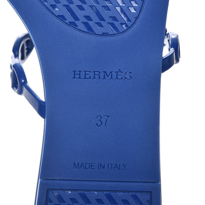 Hermes Rubber Chaine d'Ancre Rivage Sandals 37 Bleu Smalt 6 of 8